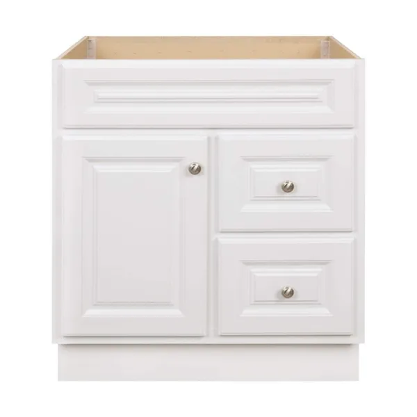 Hampton 30 in. W x 21 in. D x 33.5 in. H Bath Vanity Cabinet without Top in White