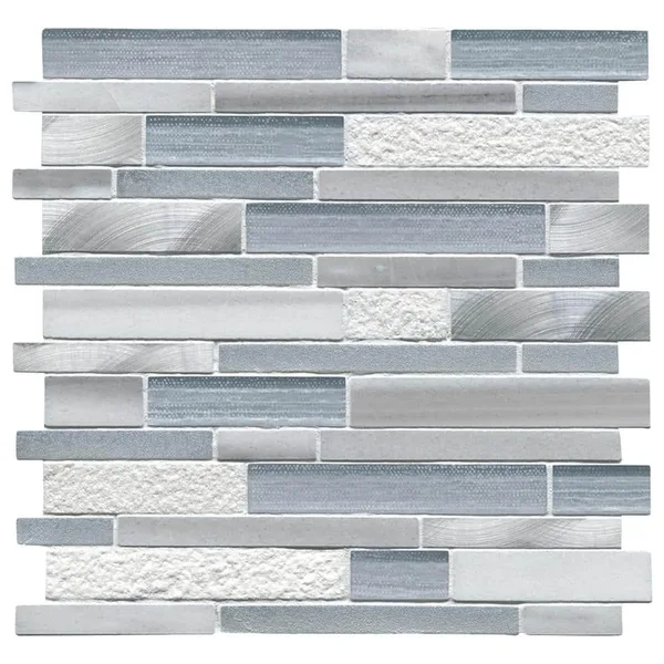 Harlow Interlocking 12 in. x 12 in. Mixed Multi-Surface Mosaic Tile (1 sq. ft./Each)