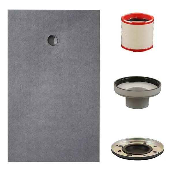 36 in. x 60 in. Waterproof Shower Pan with Off-Center Drain (Drain Assembly Included)