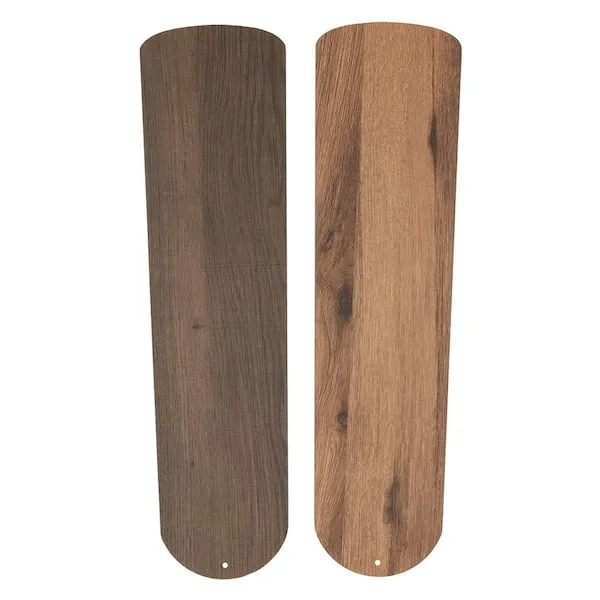 52 in. Natural/Oak Indoor Reversible Replacement Fan Blades (5-Pack)