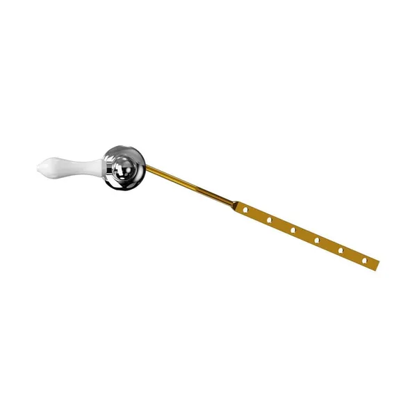 Universal Mount Brass Toilet Tank Lever in White and Chrome