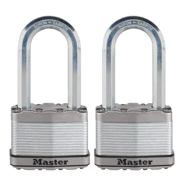 Heavy Duty Outdoor Padlock with Key, 2-1/2 in. Wide, 2-1/2 in. Shackle, 2 Pack