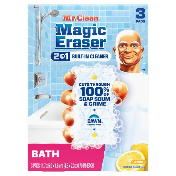 Magic Eraser 2 in 1 Bath Lemon Scent Bathroom Cleaner Sponge (3 CNT)