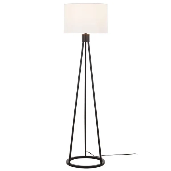 Higgins 56.25 in. Black Tripod Floor Lamp with Round Base