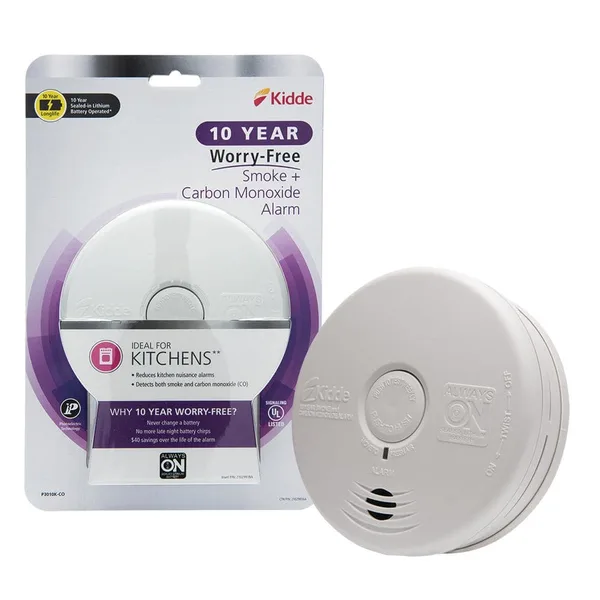 10-Year Worry Free Smoke & Carbon Monoxide Detector, Lithium Battery Powered with Photoelectric Sensor