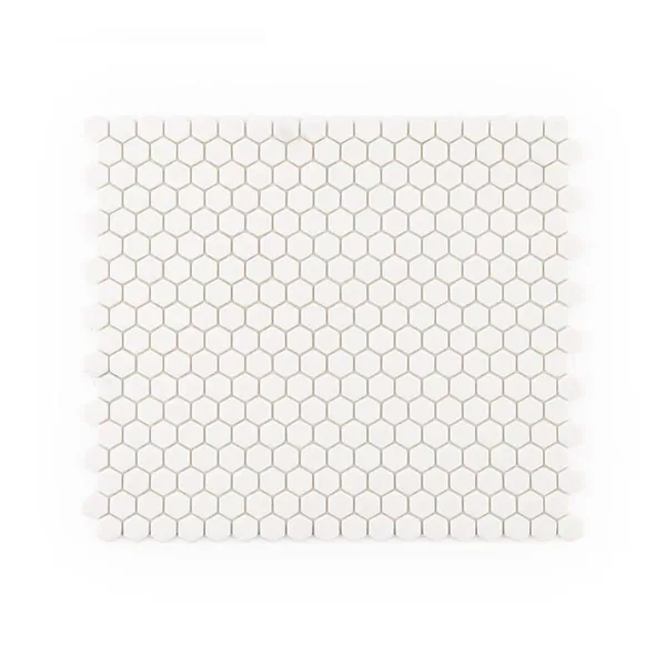 5/8" Muze Hexagon White 9.875 in. x 11.375 in. Hexagon Matte Glass Wall and Floor Mosaic Tile (0.78 sq. ft./Each)