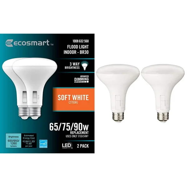 65/75/90-Watt Equivalent BR30 3-Way Flood ENERGY STAR Dimmable CEC LED Light Bulb Soft White (2-Pack)