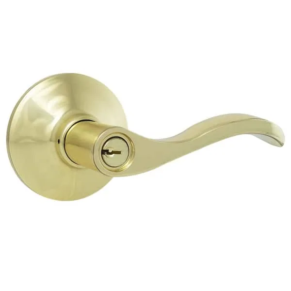 Naples Polished Brass Keyed Entry Door Lever
