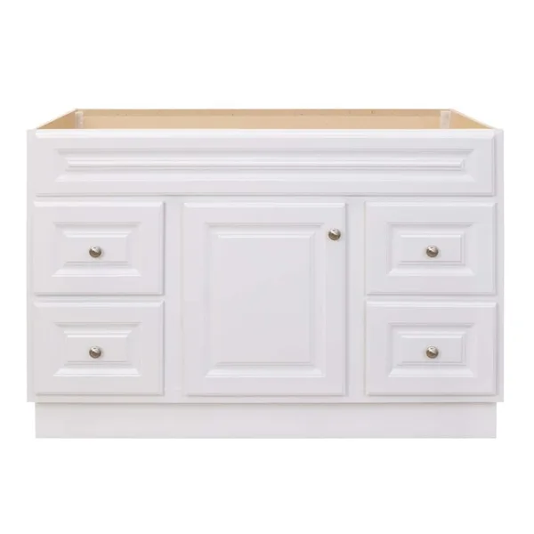 Hampton 48 in. W x 21 in. D x 33.5 in. H Bath Vanity Cabinet without Top in White
