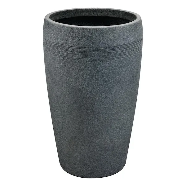 17 in. Remy Gray Indoor/Outdoor Resin Decorative Plant Pot (17 in. D x 28 in. H)