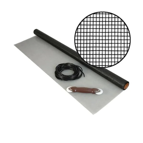 36 in. x 84 in. Charcoal Fiberglass Screen Kit with Spline and Roller