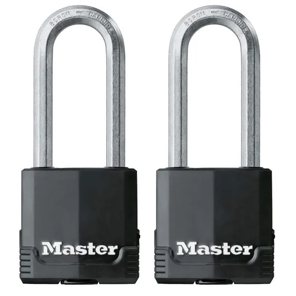 Heavy Duty Outdoor Padlock with Key, 2-1/8 in. Wide, 2-1/2 in. Shackle, 2 Pack