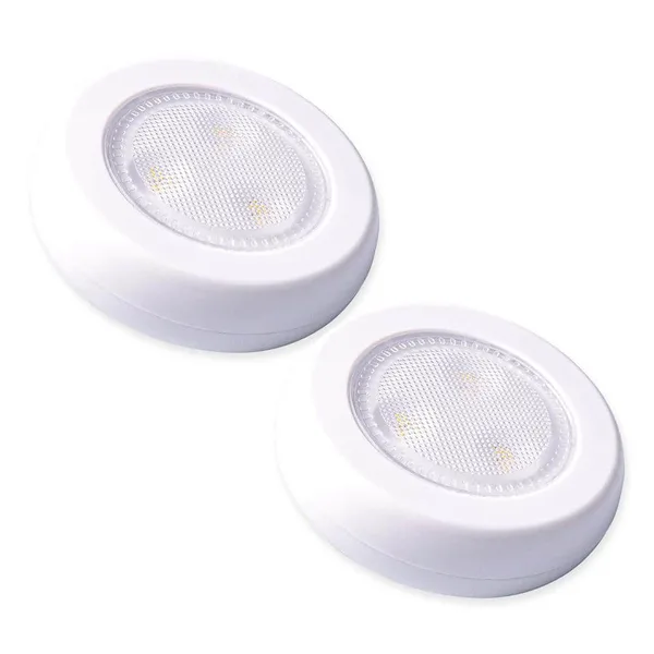 Ultra-Thin LED White Puck Light (2-Pack)