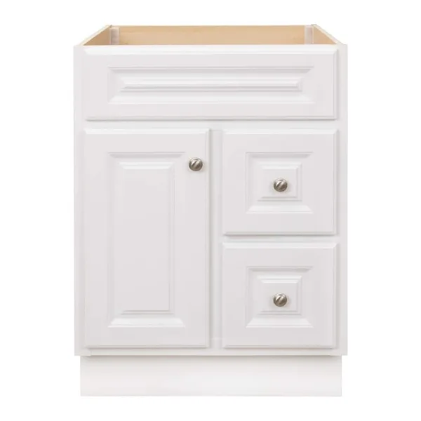 Hampton 24 in. W x 21 in. D x 33.5 in. H Bath Vanity Cabinet without Top in White
