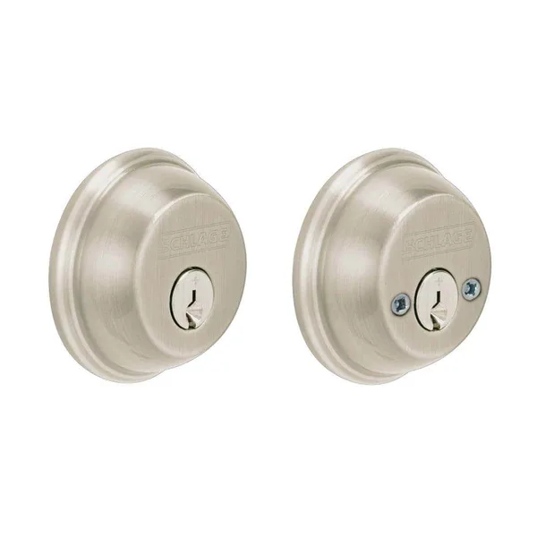B62 Series Satin Nickel Double Cylinder Deadbolt Certified Highest for Security and Durability