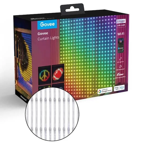 520 LED Leads 6.5 ft. Indoor Plug-in Integrated LED Novelty Curtain Lights LED String -Light