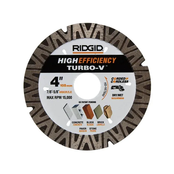 TURBO-V 4 in. Turbo Rim Diamond Blade for Masonry High Efficiency Cutting