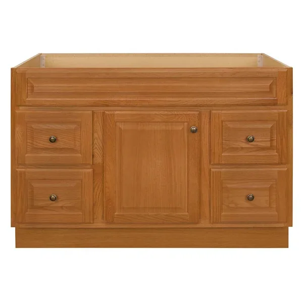 Hampton 48 in. W x 21 in. D x 33.5 in. H Bath Vanity Cabinet without Top in Oak