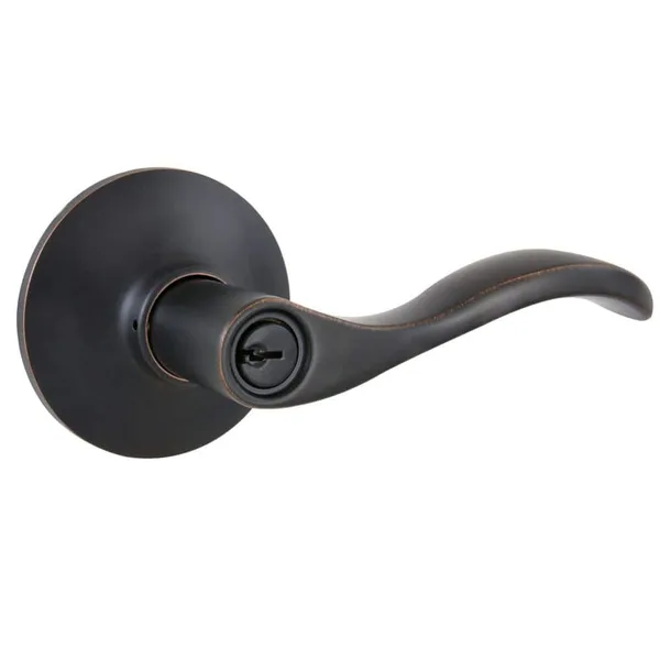 Naples Aged Bronze Keyed Entry Door Lever