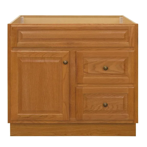 Hampton 36 in. W x 21 in. D x 33.5 in. H Bath Vanity Cabinet without Top in Oak