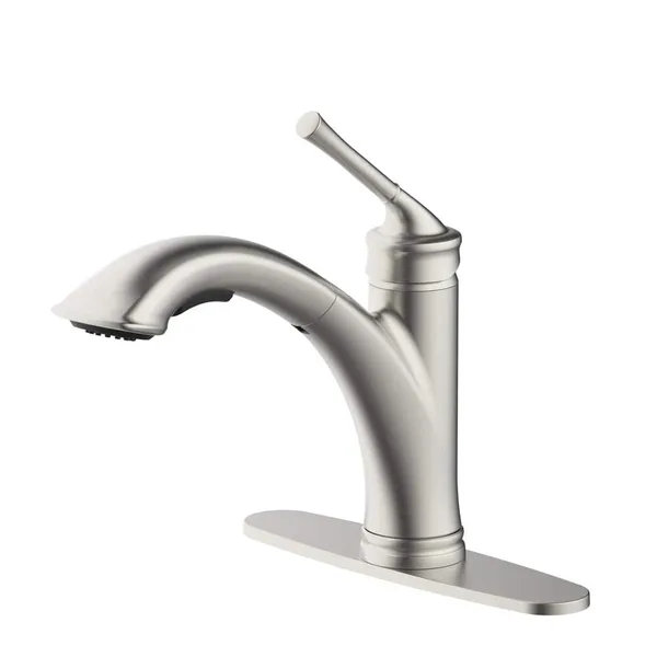 Hemming Single-Handle Pull-Out Sprayer Kitchen Faucet Deckplate Included in Spot Resist Stainless Steel