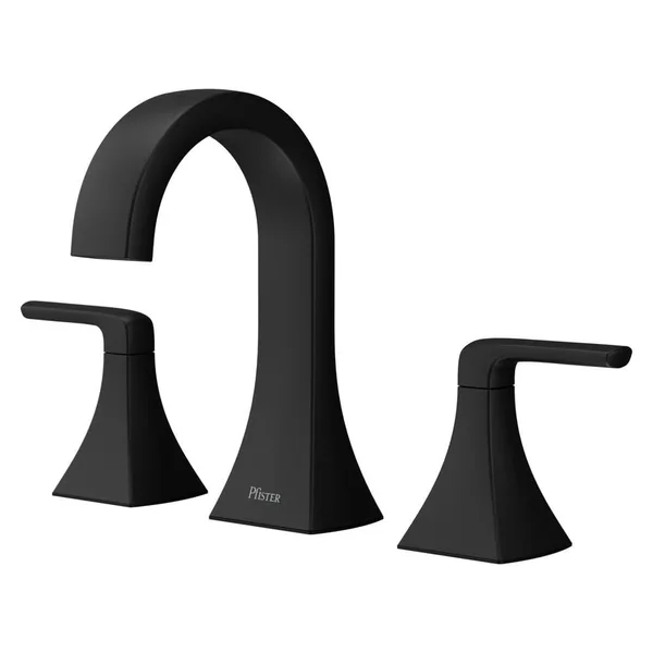 Bruxie 8 in. Adjustable Widespread Double Handle Bathroom Faucet with Drain Kit Included in Spot Defense Matte Black