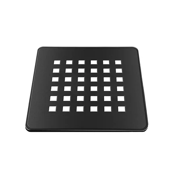 4 in. W x 4 in. L Prova Pro-Select Shower Kit Drain Grate-Square-MBLK