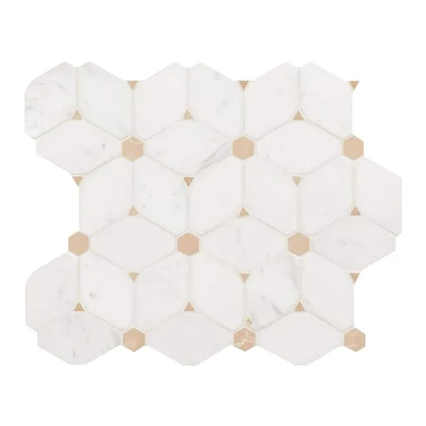 Cecily 11 in. x 13 in. x 10 mm Polished Marble Mesh-Mounted Mosaic Tile (0.95 sq. ft.)