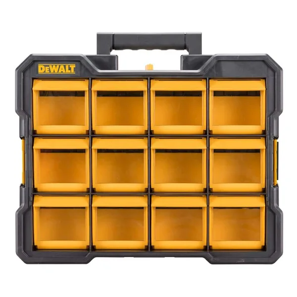 Plastic 12-Compartment Small Parts Organizer Flip Bin