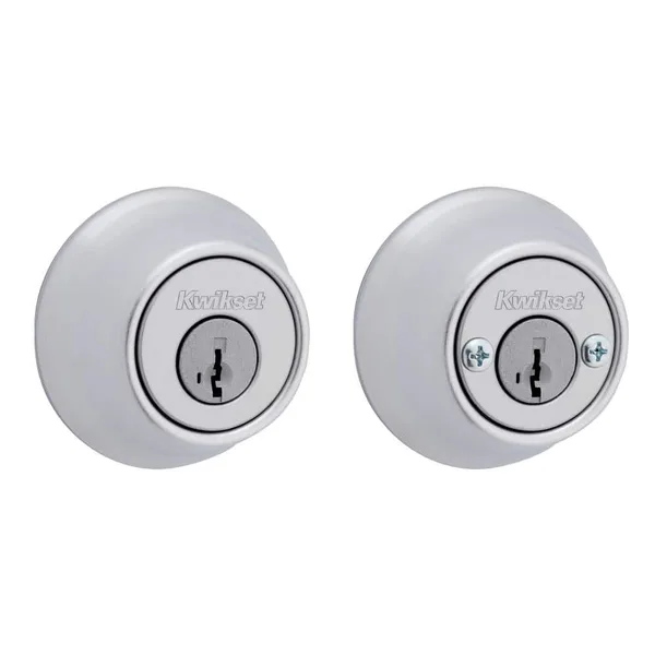 665 Satin Chrome Double Cylinder Deadbolt featuring SmartKey Security