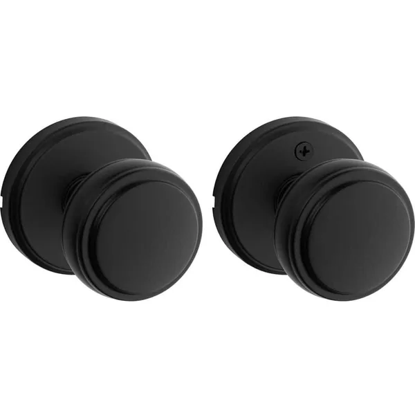 Sora Matte Black Hall/Closet Round Rose Door Knob