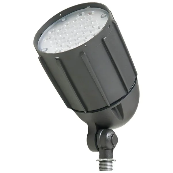 30W Line Voltage Bronze Integrated Outdoor LED Bullet Flood Light and Adjustable Mounting Bracket for Landscape Lighting