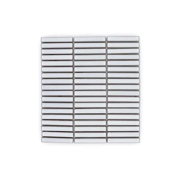 Century Kloud Off-White 12.5 in. x 11.625 in. Stack Matte Ceramic Wall and Floor Mosaic Tile (1 sq. ft./Each)